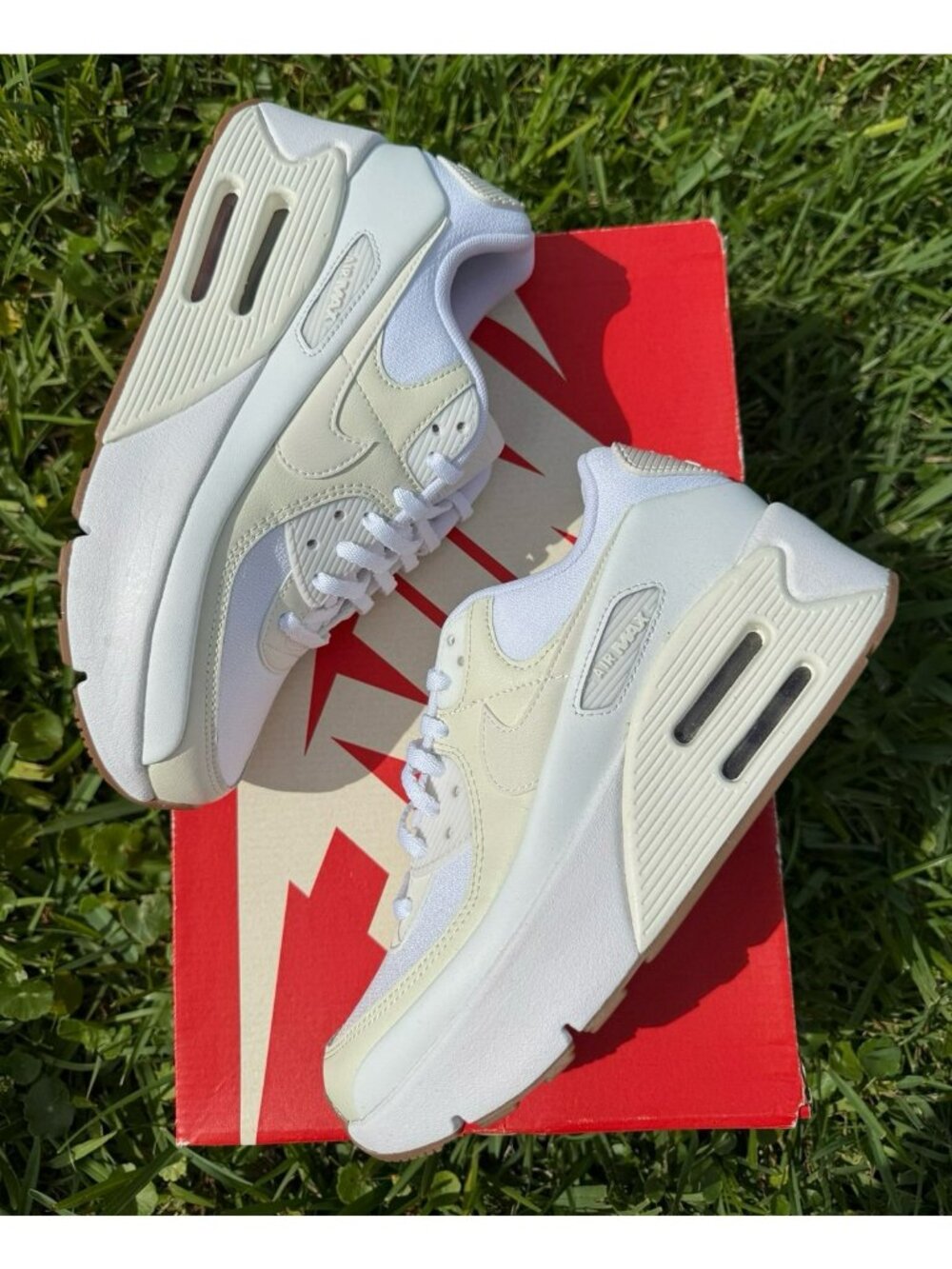 7Y  | 8.5 WOMEN'S NIKE AIR MAX 90 WHITE / SAIL / GUM RUNNING SNEAKERS FD4328-111